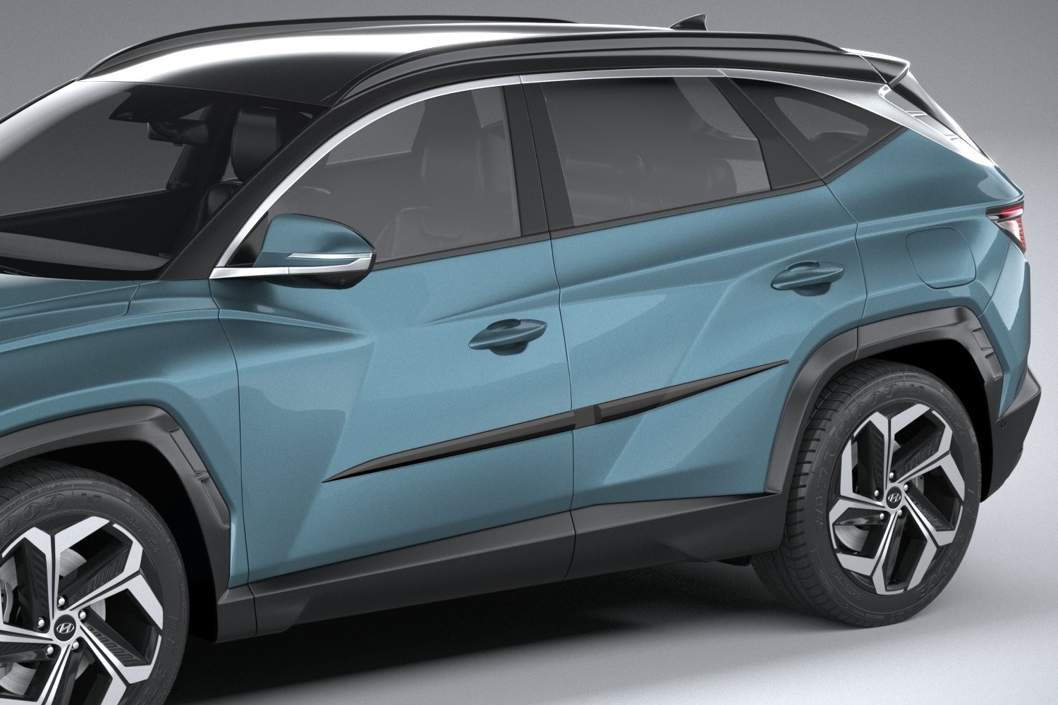 Car ZubehöR Langlebiges Wasserdichtes Allwetter Xpe Leder Kofferraumwanne Schmutzfangmatte VollstäNdige Einkreisung Auto Kofferraummatte Leder Mat FüR Hyundai Tucson NX 4.Generation SUV 2020-2023 