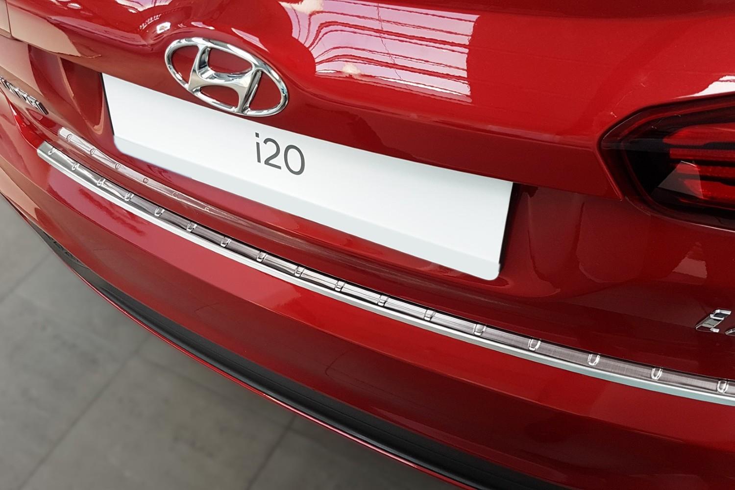 Rear bumper protector Hyundai i20 (GB) 2018-2020 5-door hatchback stainless steel (3)