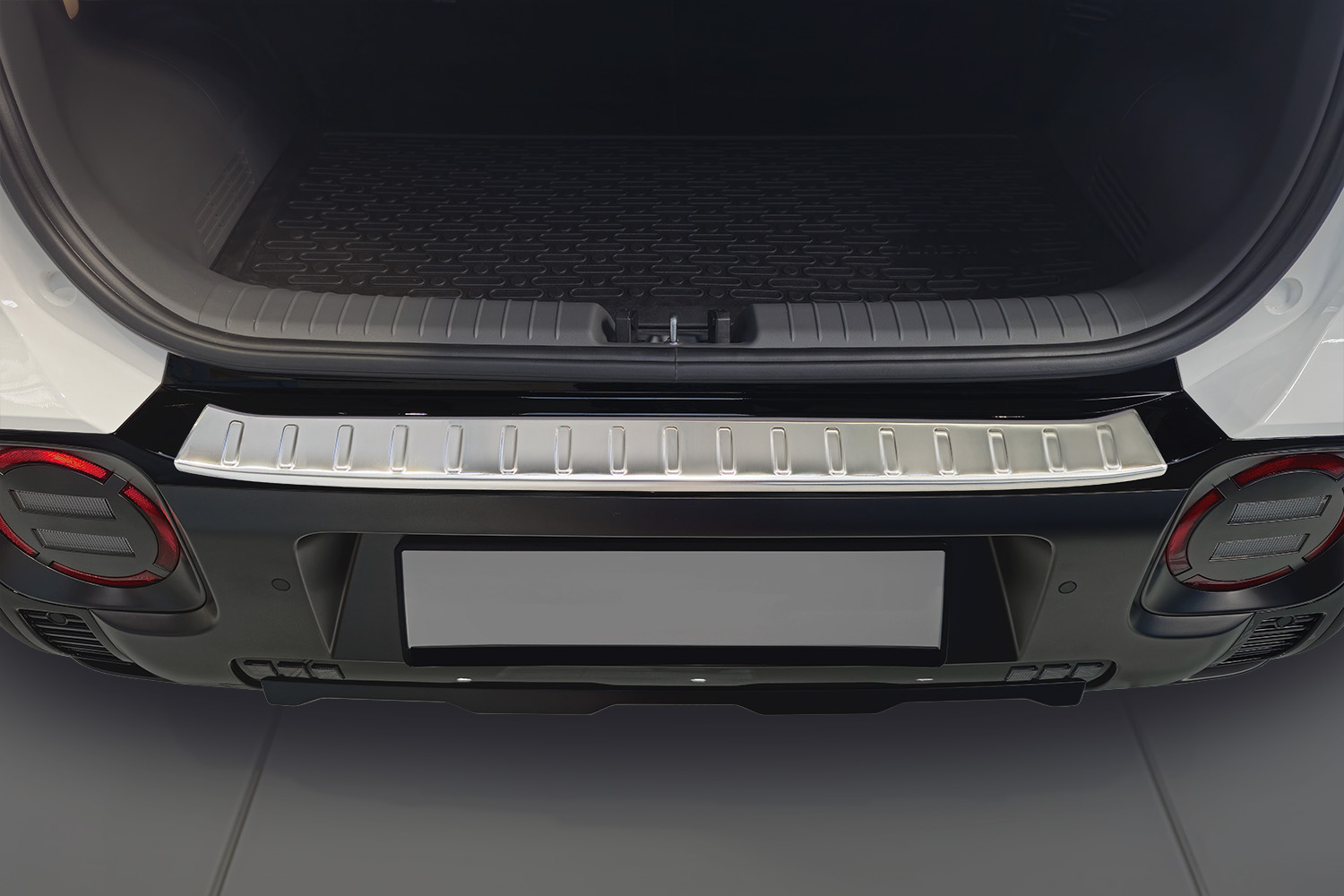 Rear bumper protector suitable for Hyundai Inster (AX1 EV) 2024-present 5-door hatchback stainless steel brushed (2) Rear bumper protector suitable for Hyundai Inster (AX1 EV) 2024-present 5-door hatchback stainless steel brushed (2)