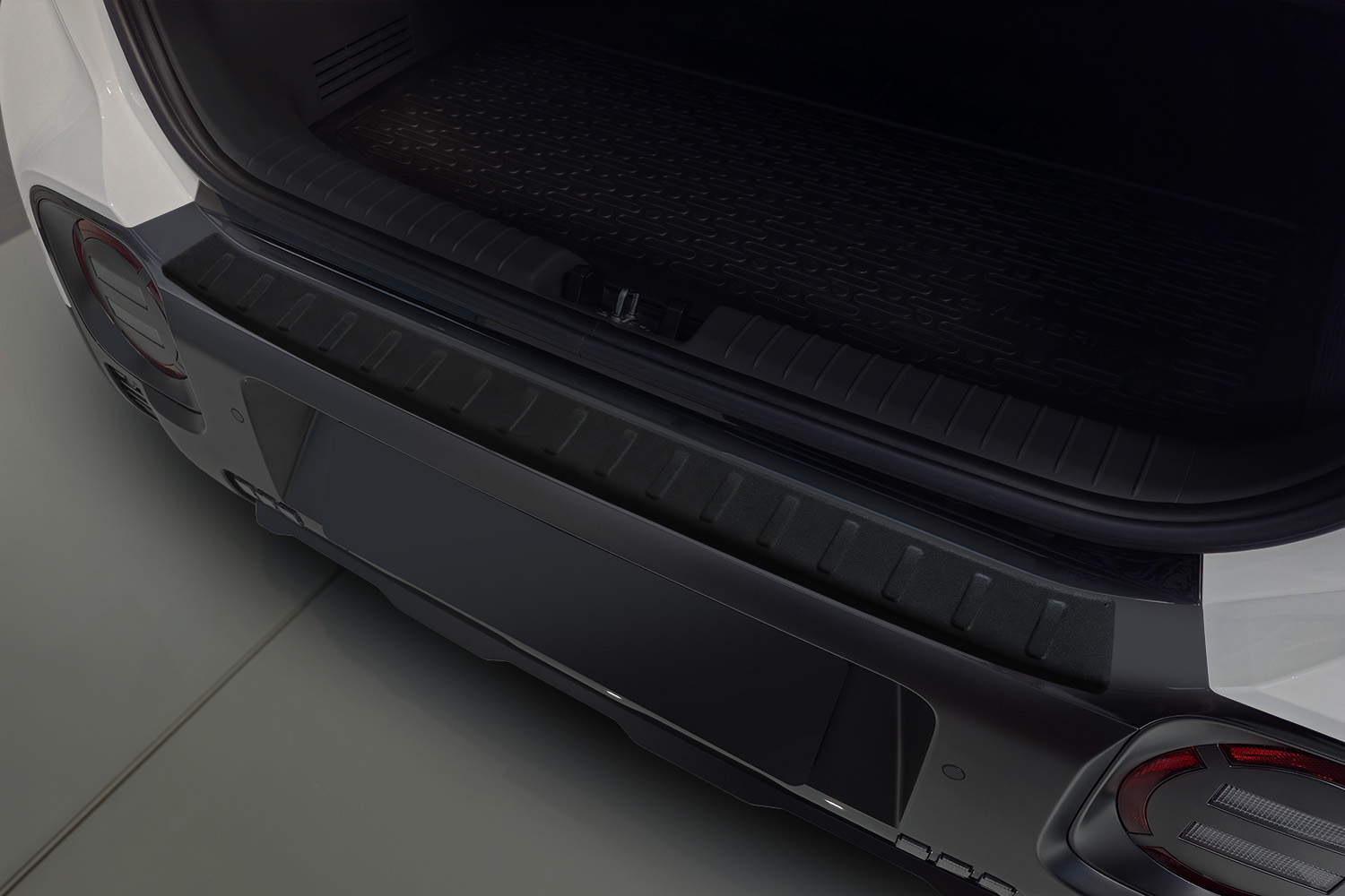 Rear bumper protector suitable for Hyundai Inster (AX1 EV) 2024-present 5-door hatchback stainless steel matt black Rear bumper protector suitable for Hyundai Inster (AX1 EV) 2024-present 5-door hatchback stainless steel matt black