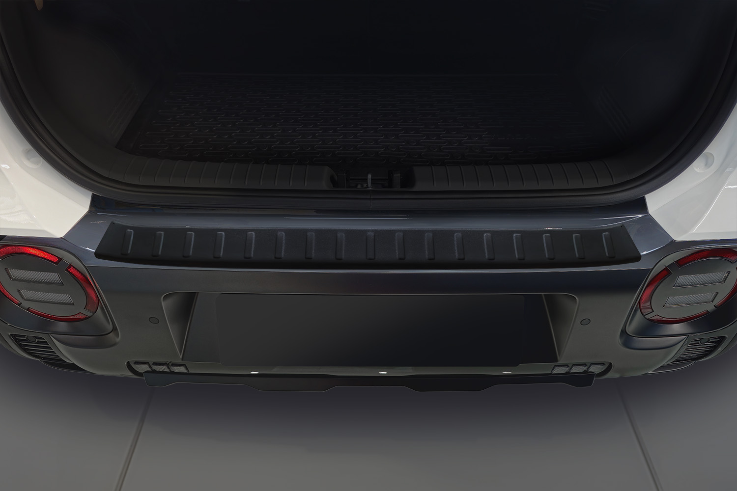 Rear bumper protector suitable for Hyundai Inster (AX1 EV) 2024-present 5-door hatchback stainless steel matt black (2) Rear bumper protector suitable for Hyundai Inster (AX1 EV) 2024-present 5-door hatchback stainless steel matt black (2)