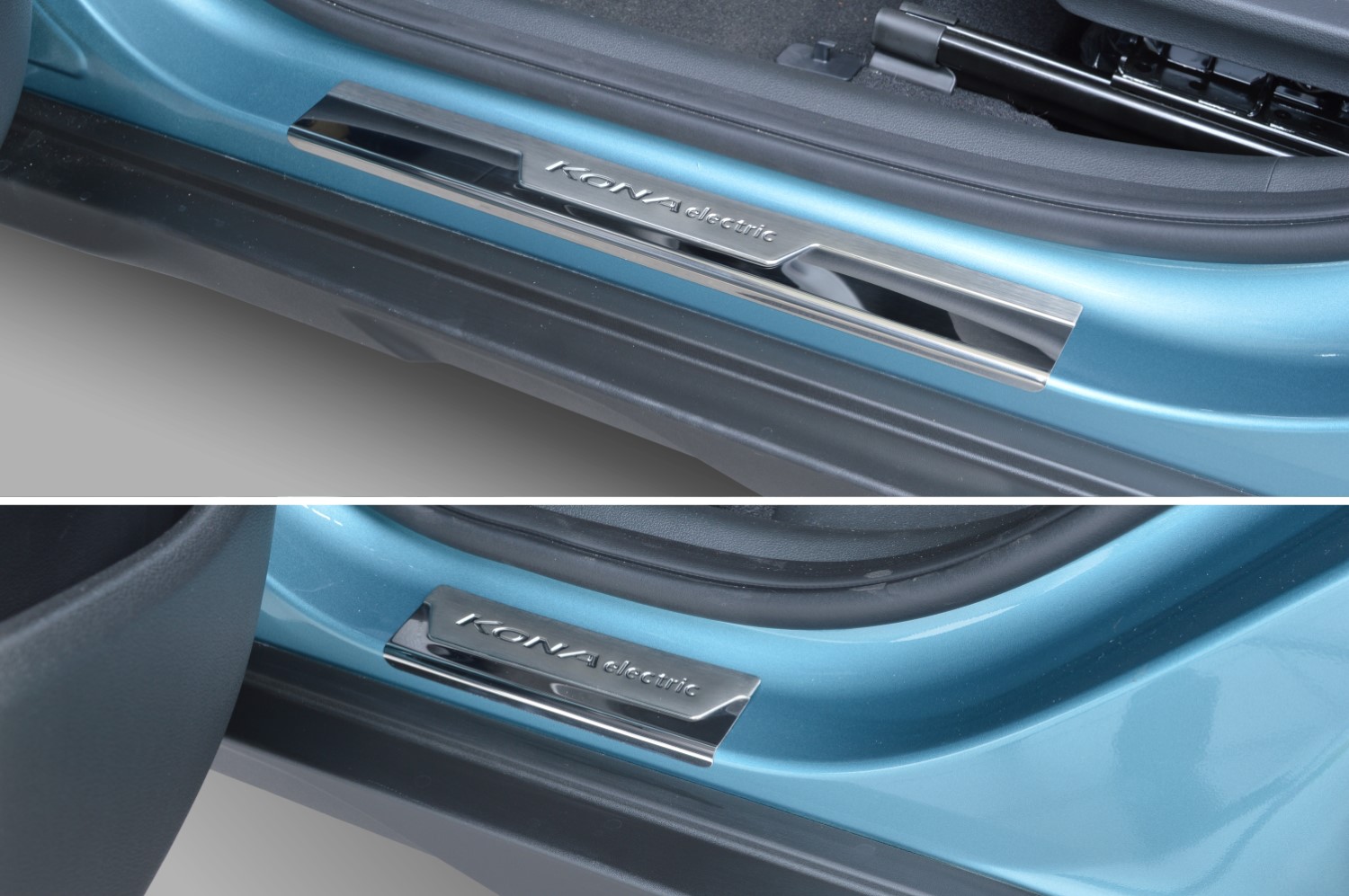 Door sill plates Hyundai Kona (OS) 2017-2022 stainless steel 4 pieces
