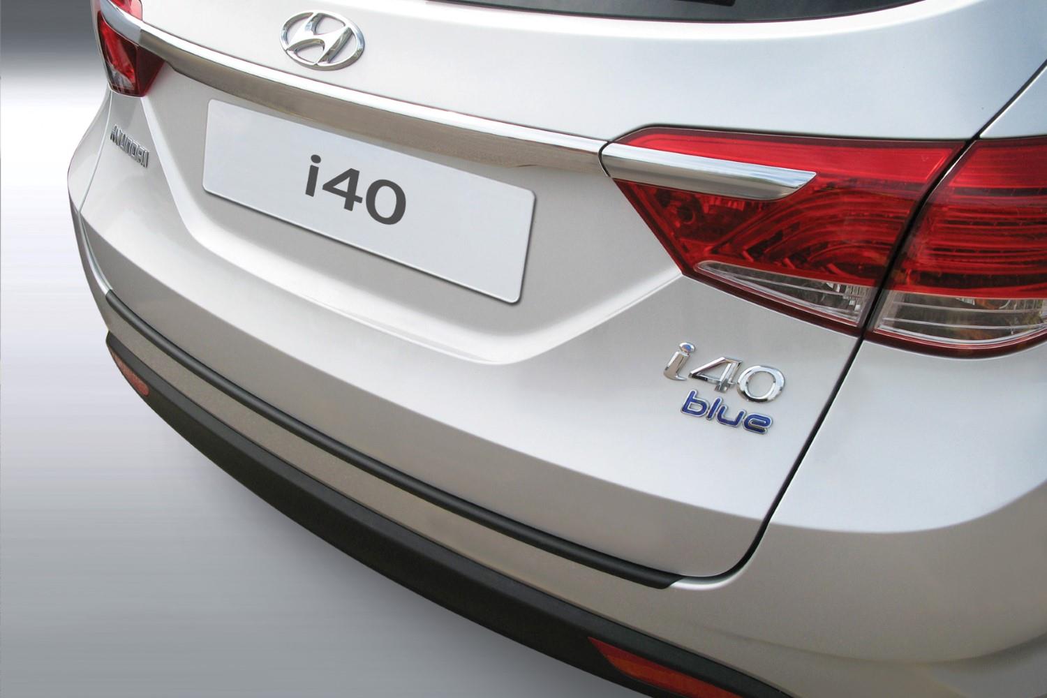 Protection de seuil de coffre convient à Hyundai i40 2011-présent break ABS - noir mat
