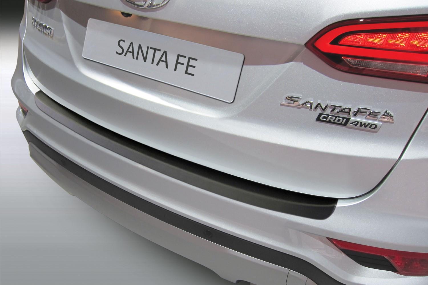 Rear bumper protector Hyundai Santa Fe (DM) 2015-2018 ABS - matt black