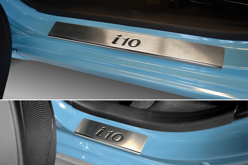 Door sill plates Hyundai i10 (IA-BA) 2013-2019 5-door hatchback stainless steel  - 4 pieces