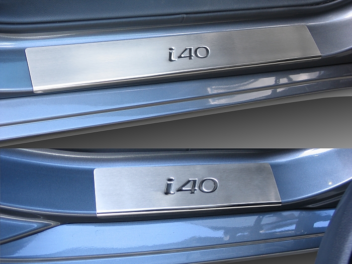 Door sill plates Hyundai i40 2011-present 4-door & wagon stainless steel  - 4 pieces