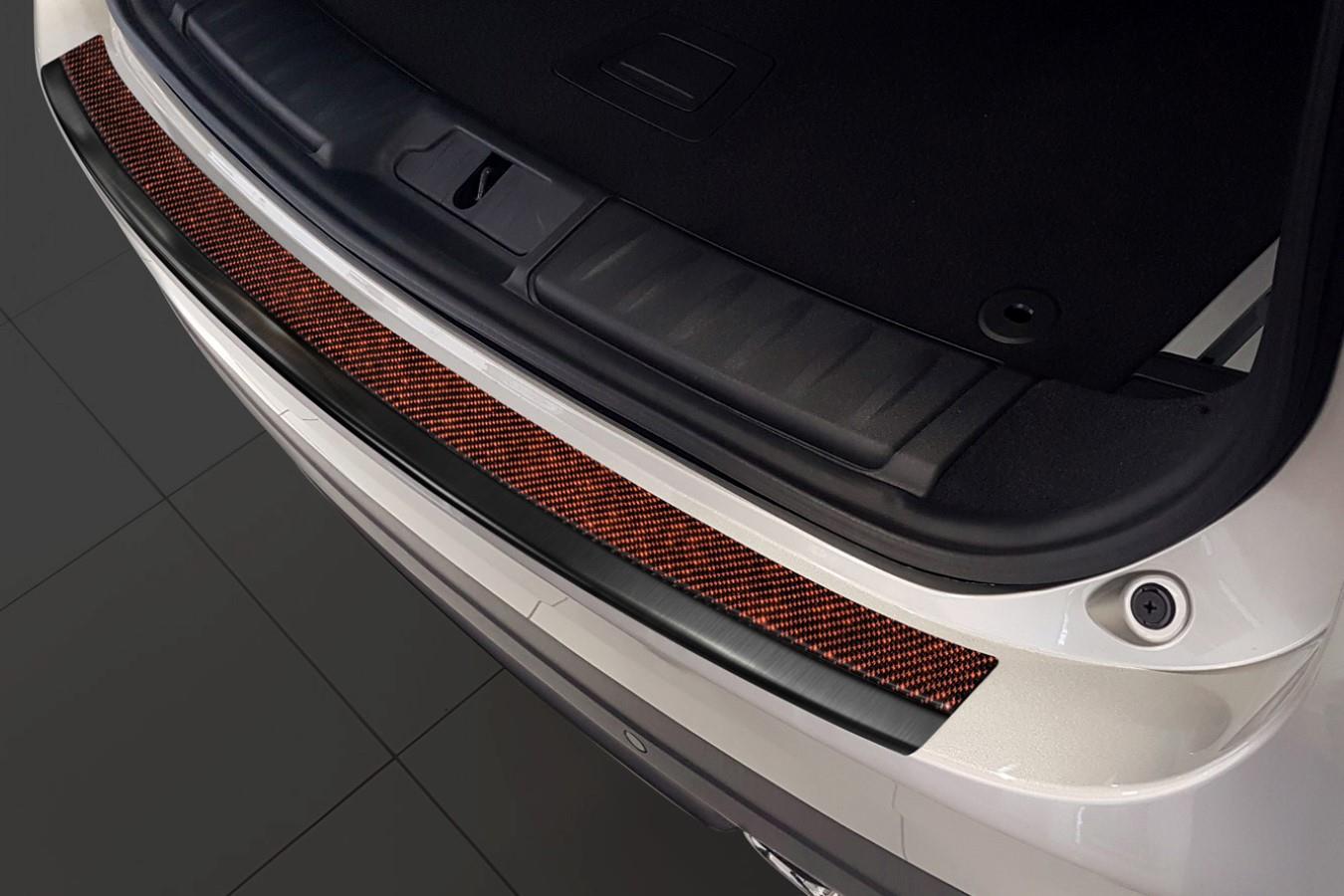 Protection de seuil de coffre convient à Jaguar F-Pace 2016-présent acier inox anthracite - carbone