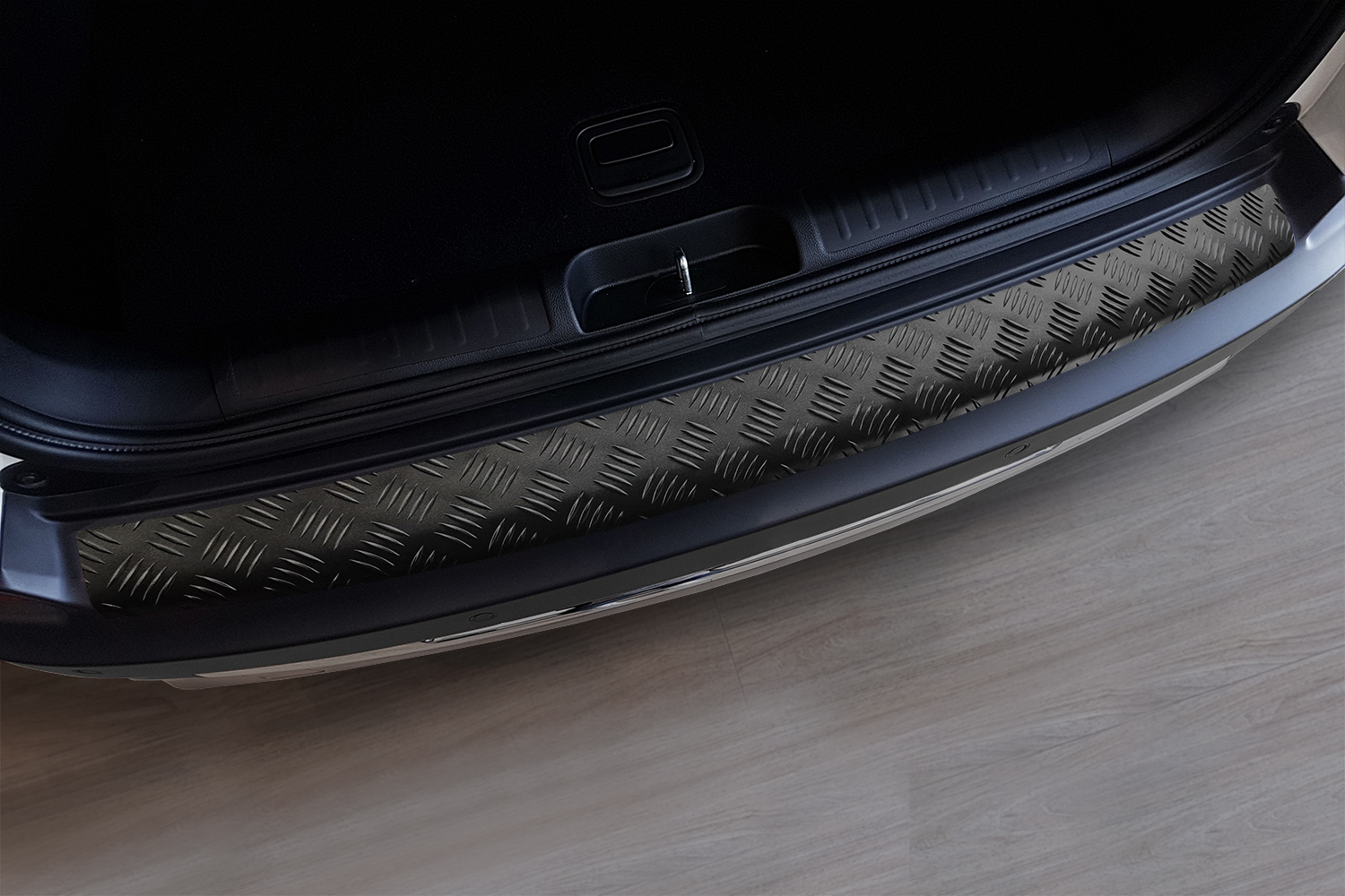 Bumperbeschermer geschikt voor Jeep Cherokee V (KL) 2018-2023 aluminium traanplaat mat zwart