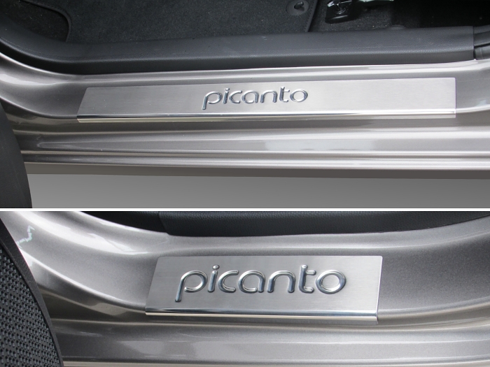 Door sill plates Kia Picanto (TA) 2011-2017 5-door hatchback stainless steel  - 4 pieces