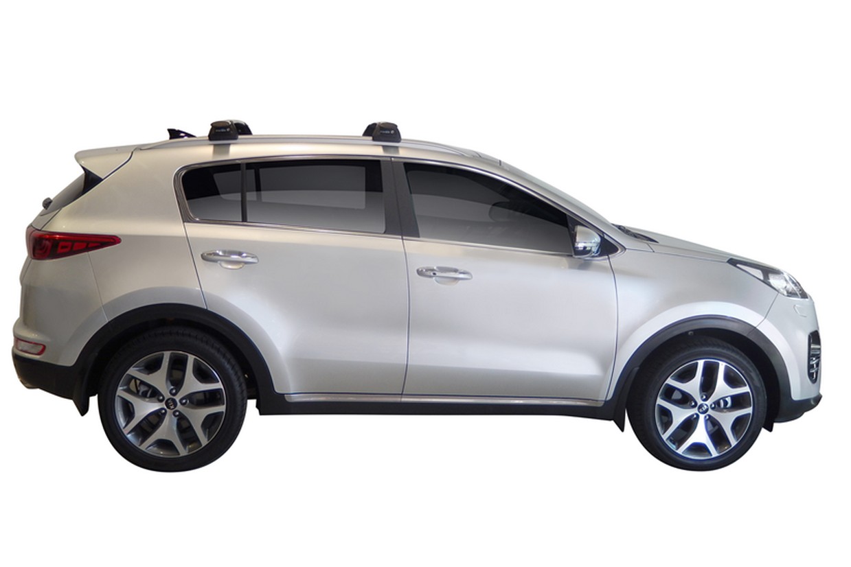 POUR KIA SPORTAGE (JE/KM) 2004-2010 Barres Transversales Noires Barres
