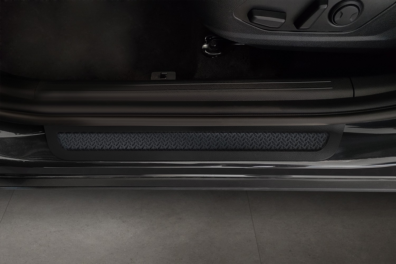Door sill plates Kia Sportage V (NQ5) 2021-present aluminium diamond plate anthracite matt 2 pieces (2)