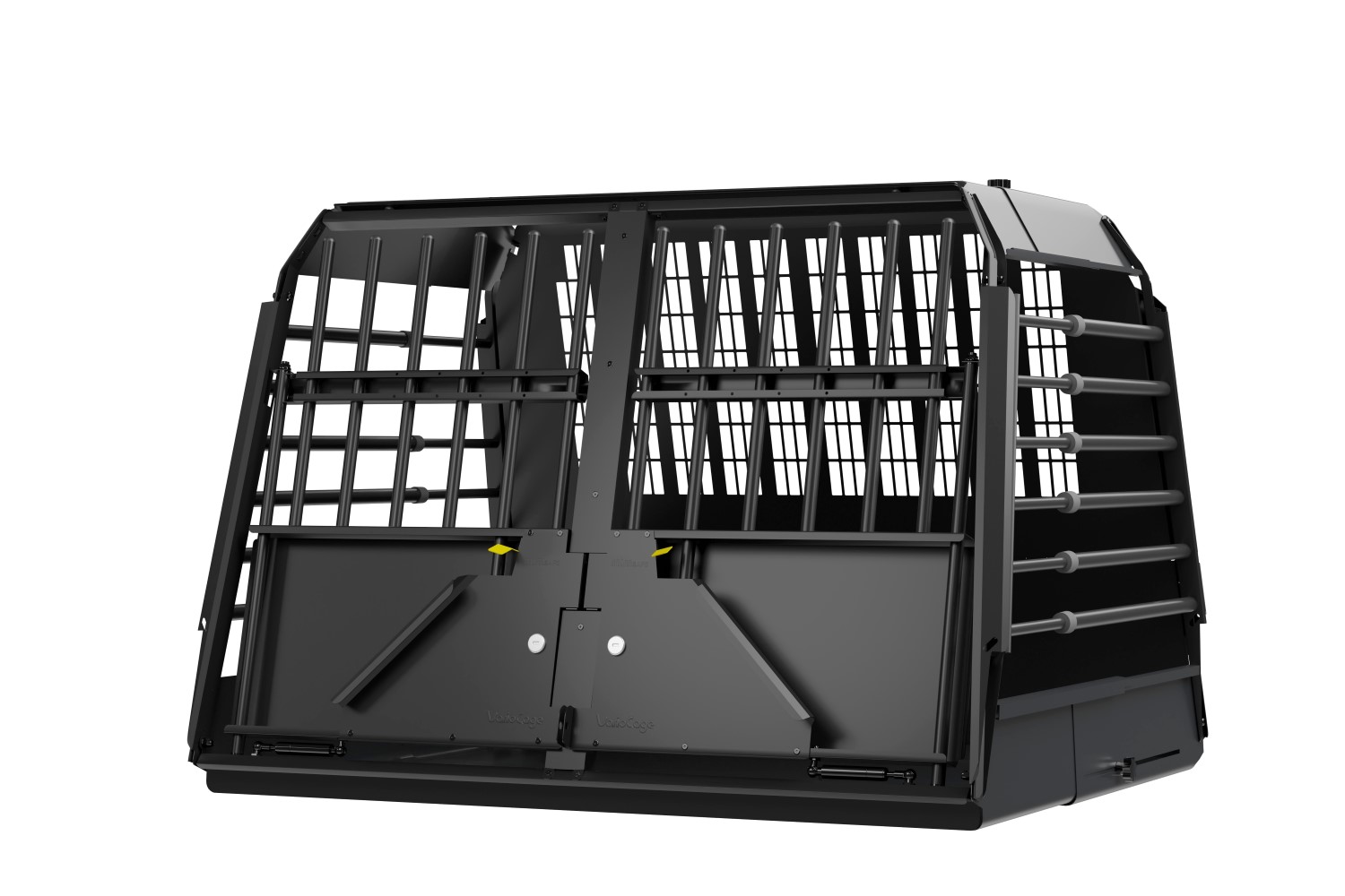 Jaula para perros apta para Dacia Dokker 2012-2021 Kleinmetall VarioCage Black Edition doble XL