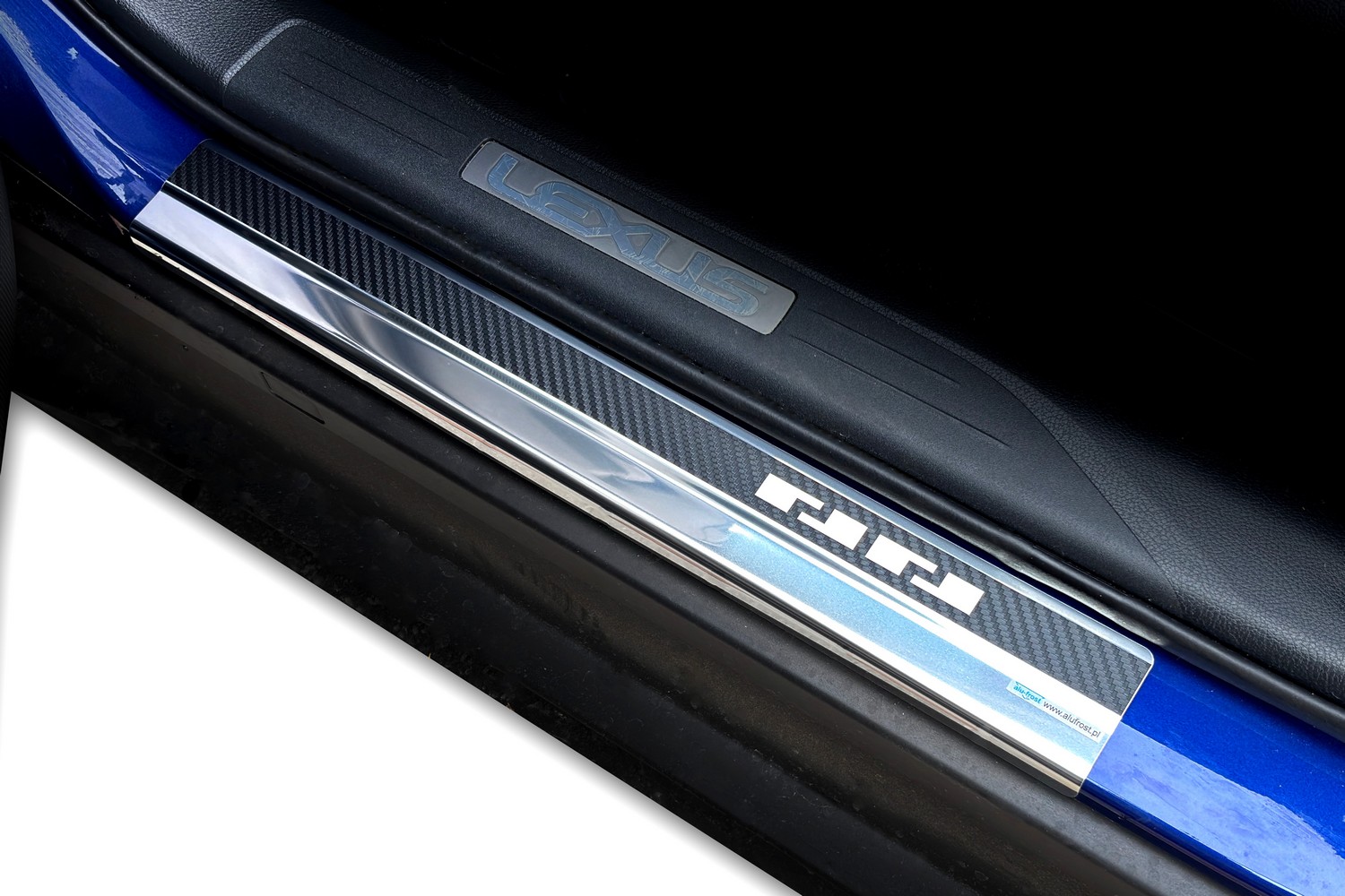 Door sill plates suitable for Lexus LBX (AY) 2024-present stainless steel - carbon foil