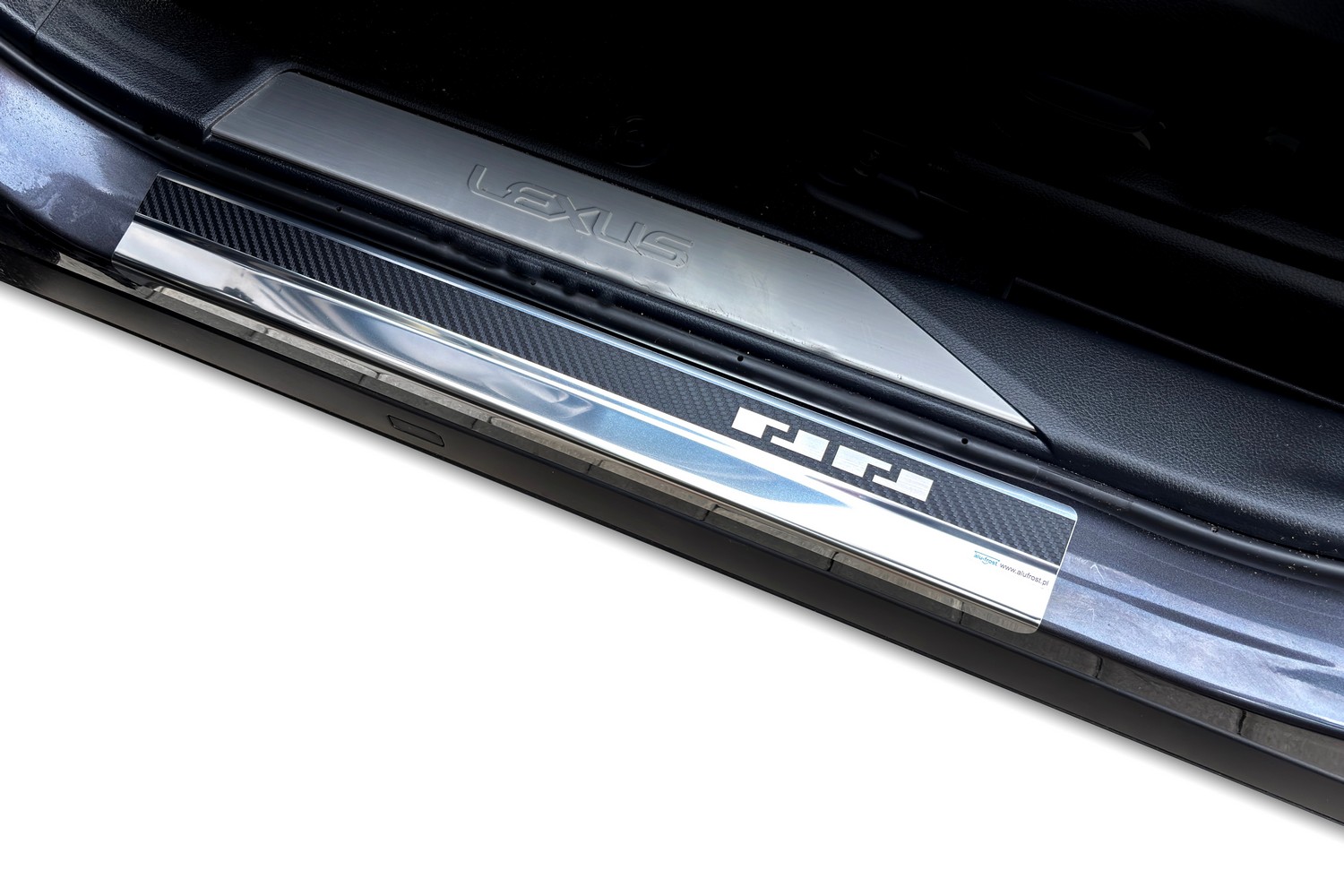 Seuils de portes convient à Lexus UX (ZA10) 2022-présent acier inox - feuille de carbone