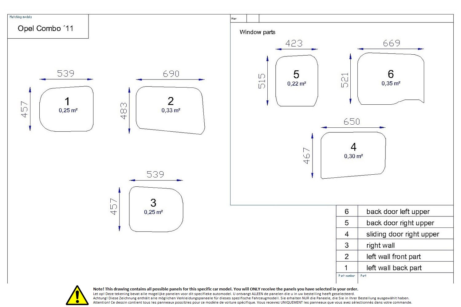 Wall liner drawing example (200580)