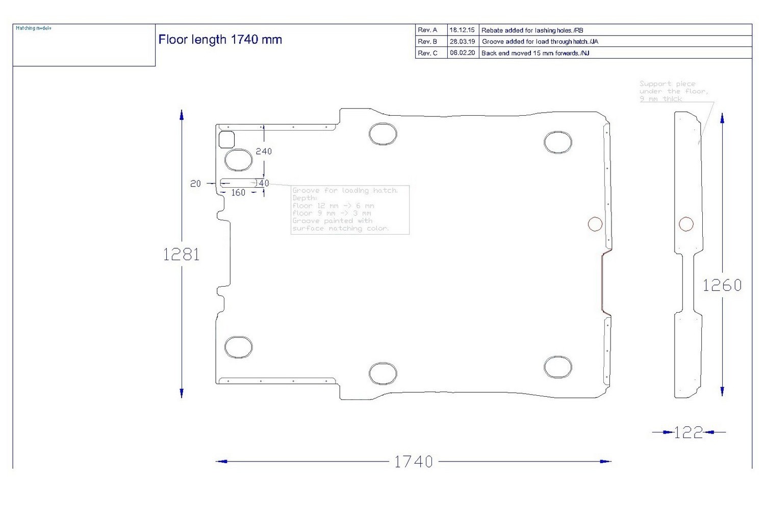 Floor Liner drawing example (430354) Floor Liner drawing example (430354)