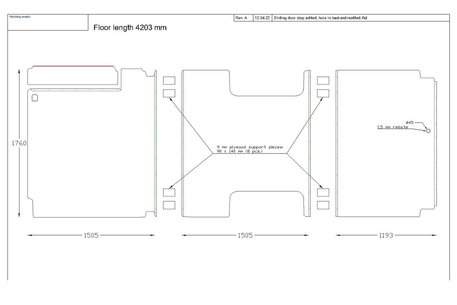Floor Liner drawing example (430847)