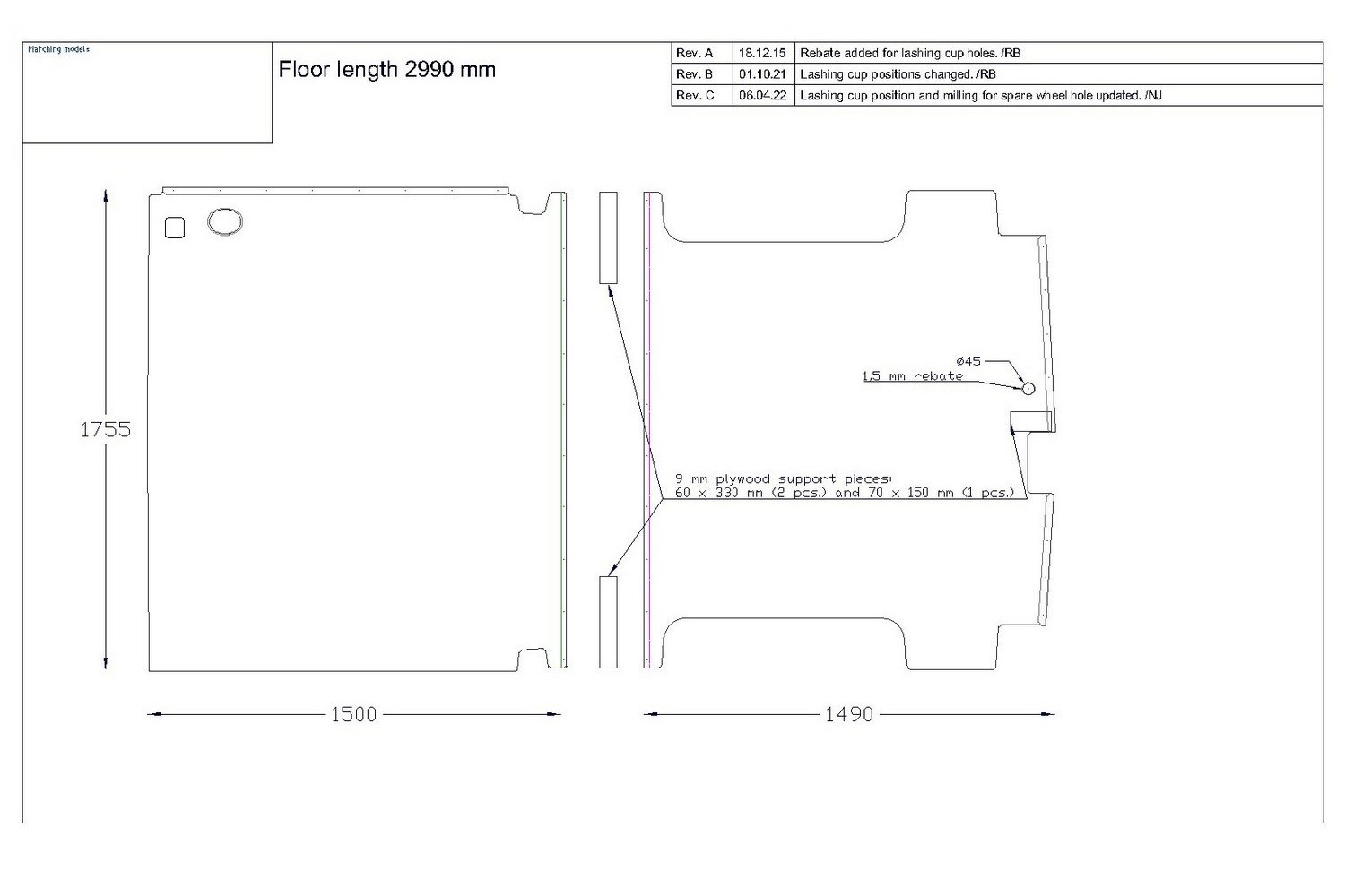 Floor Liner drawing example (430848)