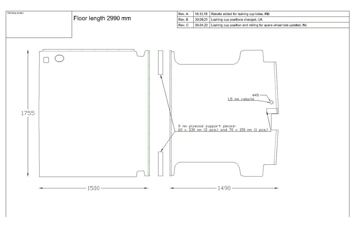 Floor Liner drawing example (430849) Floor Liner drawing example (430849)