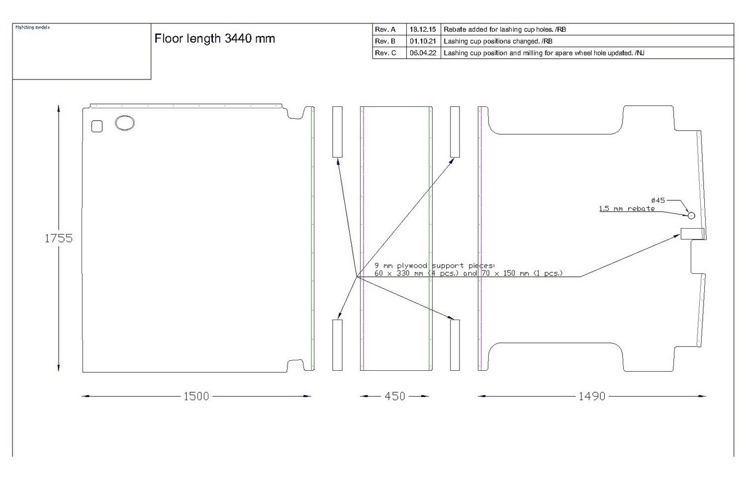 Floor Liner drawing example (430859) Floor Liner drawing example (430859)