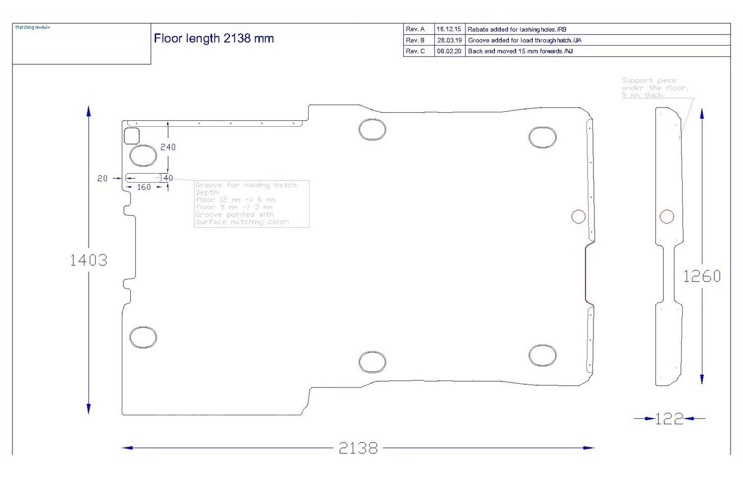 Floor Liner drawing example (521647)