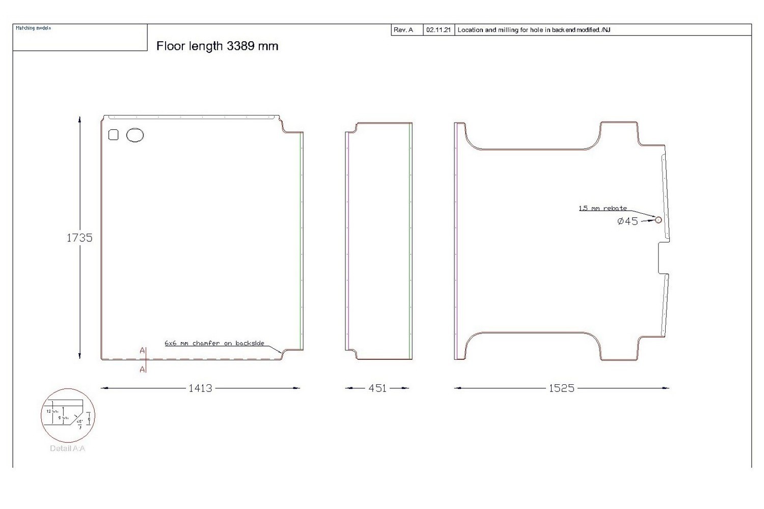 Floor Liner drawing example (599625)