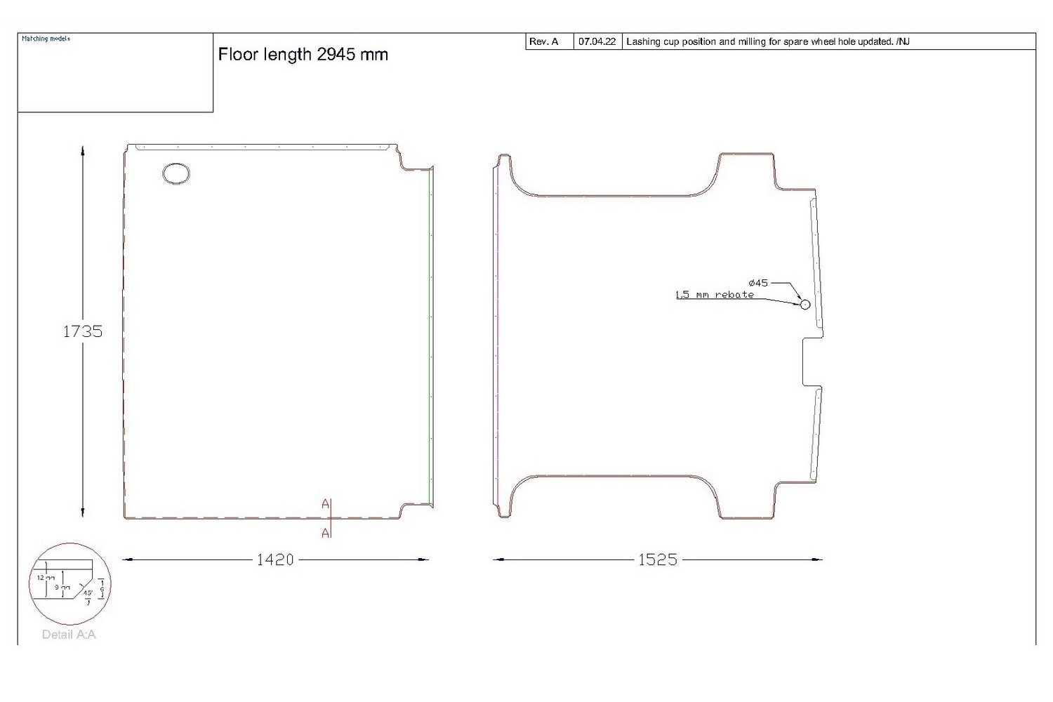 Floor Liner drawing example (770529) Floor Liner drawing example (770529)