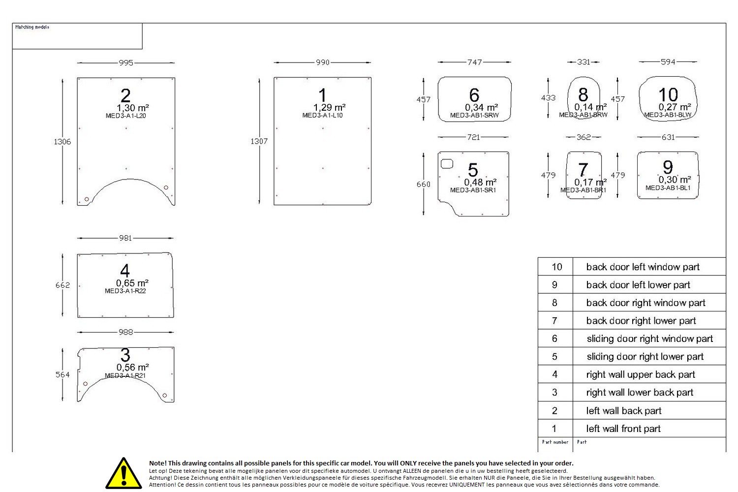 Wall liner drawing example (813005)
