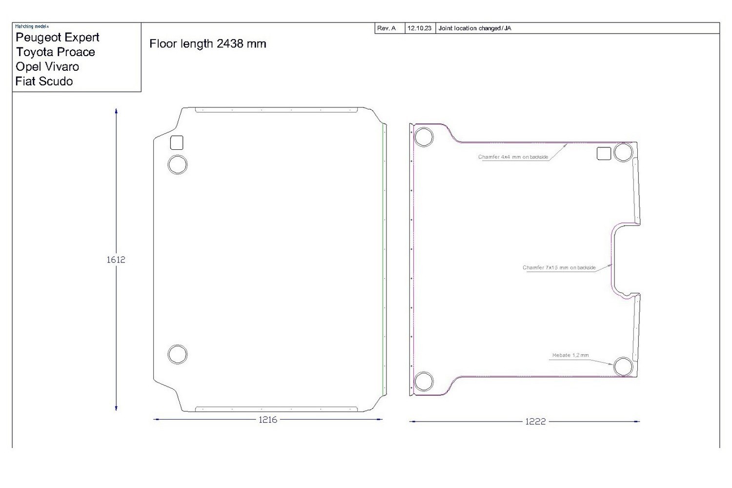 Floor Liner drawing example (880728) Floor Liner drawing example (880728)