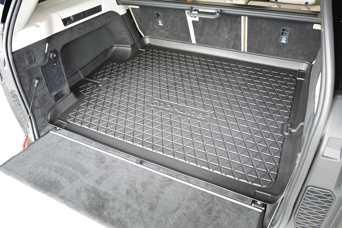  Voiture Cuir Tapis de Coffre pour Land Rover Discovery  Sport(7seats) 2016-2021,Cuir Anti Rayures Coffre Doublure Imperméable  Antidérapant Protection Coffre,Allblack