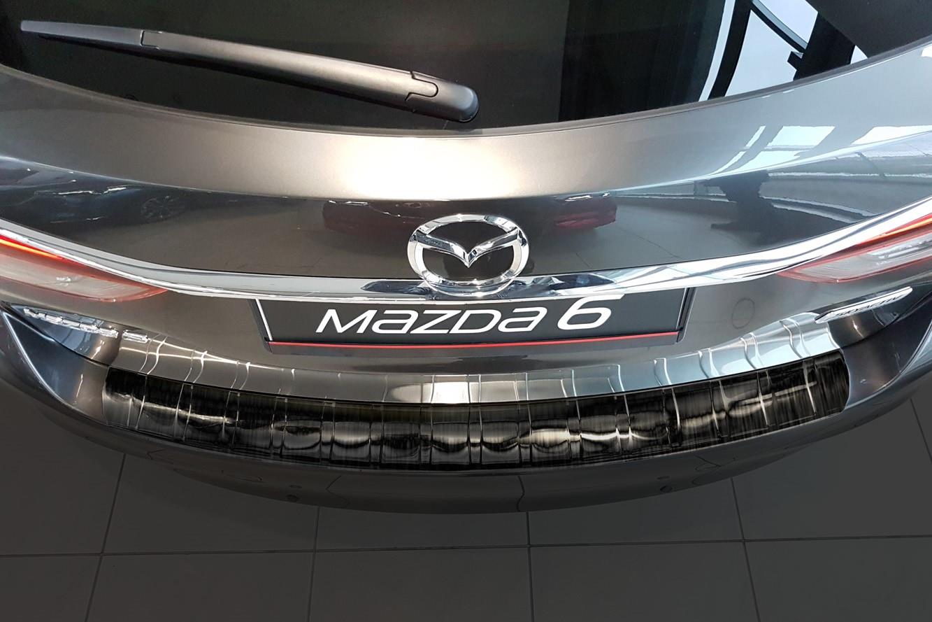 Mazda Mazda6 (GJ) 2012-> wagon rear bumper protector stainless steel black / Ladekantenschutz Edelstahl schwarz / achter bumpe Mazda Mazda6 (GJ) 2012-> wagon rear bumper protector stainless steel black / Ladekantenschutz Edelstahl schwarz / achter bumpe
