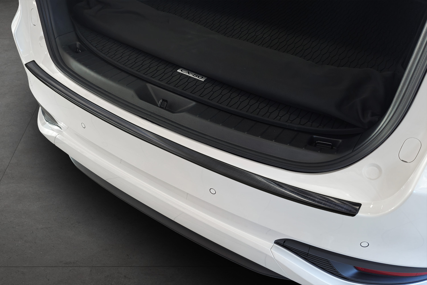 Rear bumper protector suitable for Mazda CX-80 2024-present stainless steel brushed anthracite