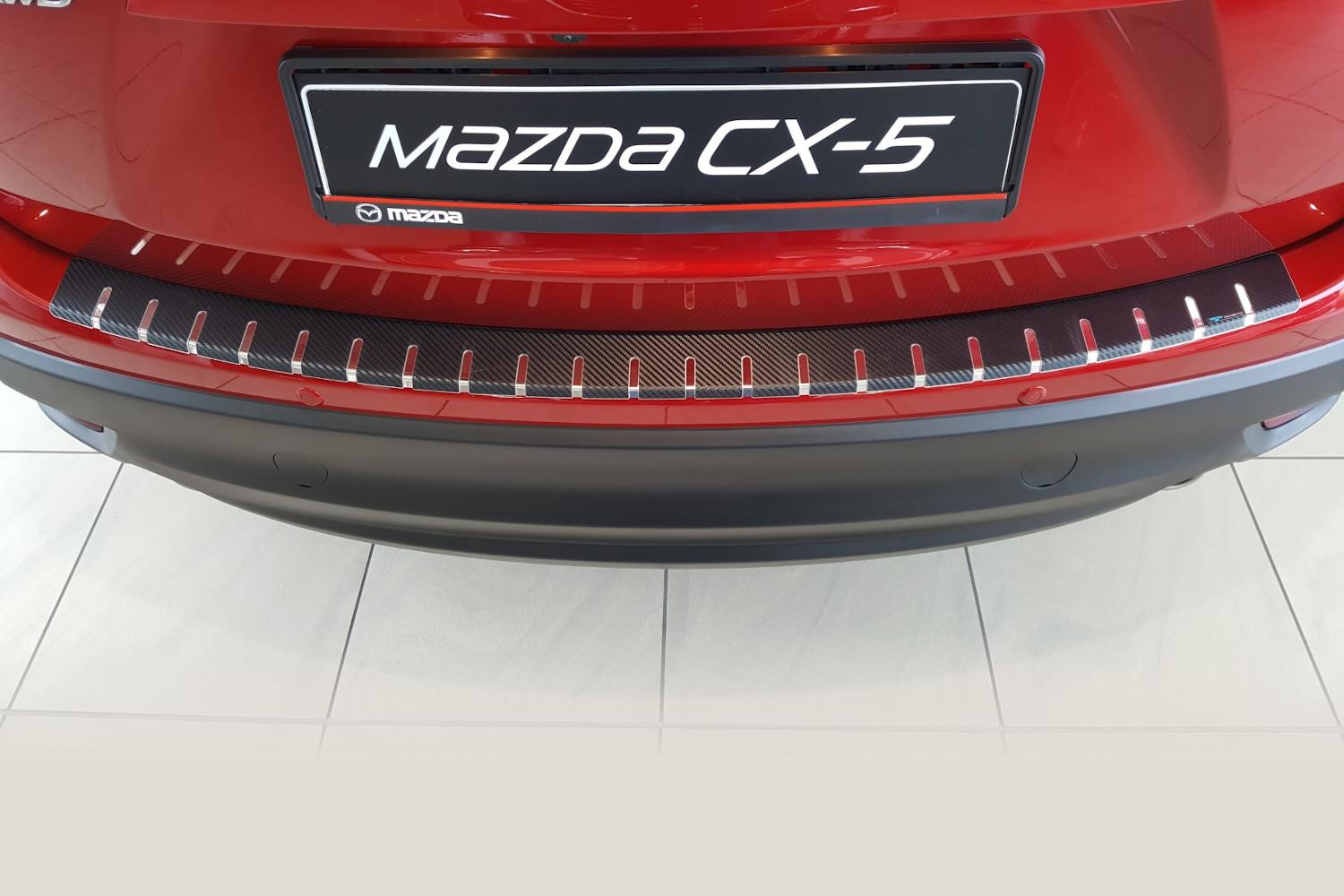 Ladekantenschutz passend für Mazda CX-5 (KE) 2012-2017 Edelstahl - Carbon Folie