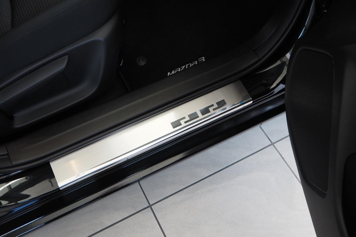 Seuils de portes convient à Mazda3 (BM) 2013-2019 4 & 5 portes acier inox brossé