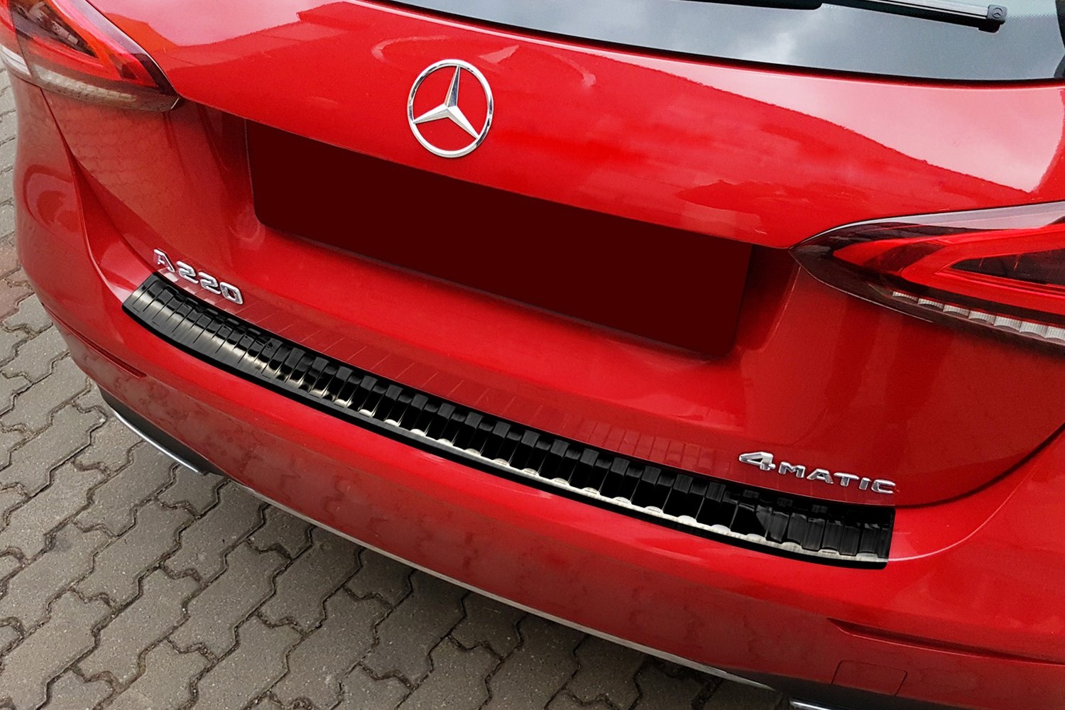 Rear bumper protector suitable for Mercedes-Benz A-Class (W177) 2018-present stainless steel brushed anthracite (5) Rear bumper protector suitable for Mercedes-Benz A-Class (W177) 2018-present stainless steel brushed anthracite (5)