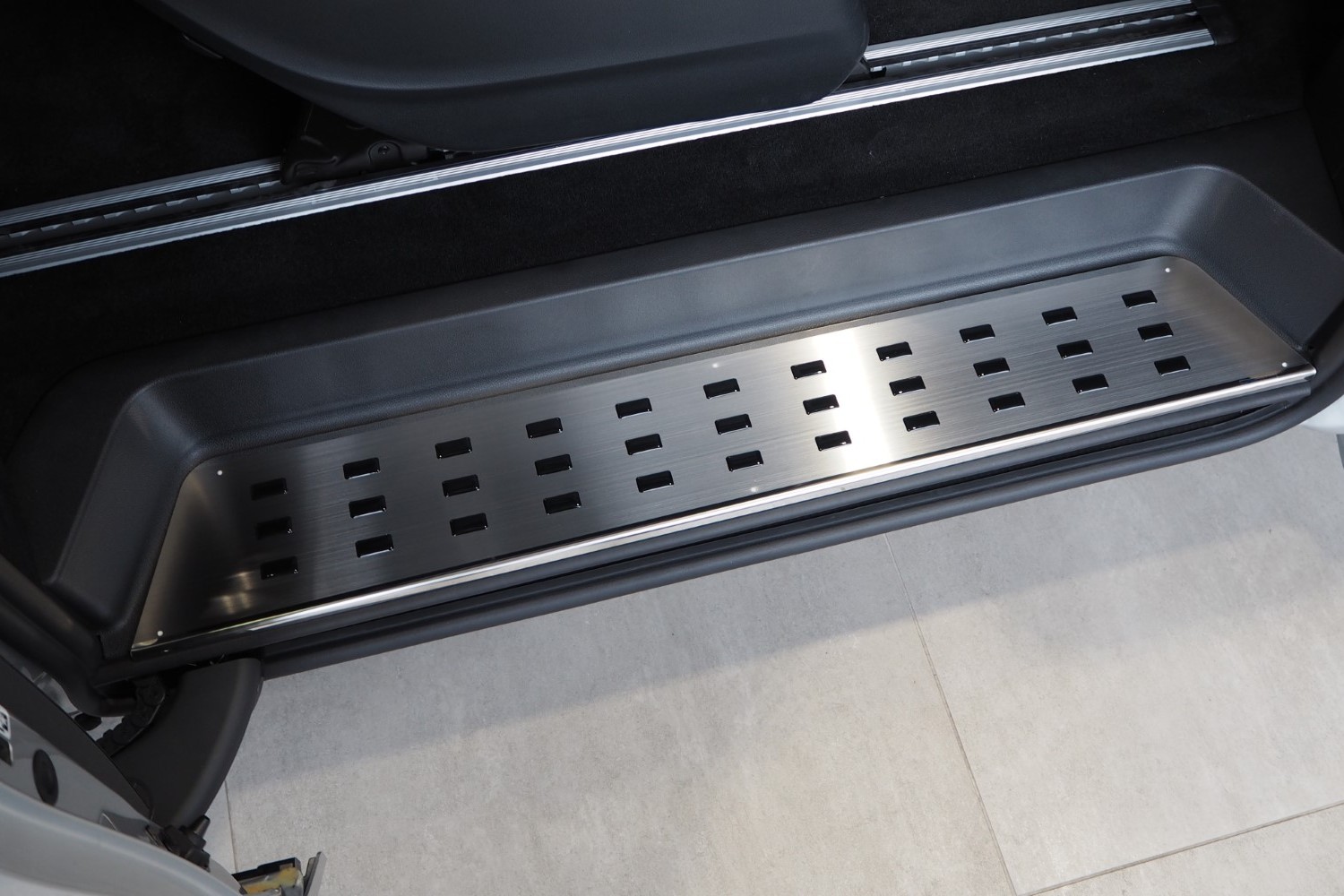 Seuils de portes intérieure convient à Mercedes-Benz Vito - Classe V (W447) 2014-présent acier inox brossé - porte coulissante