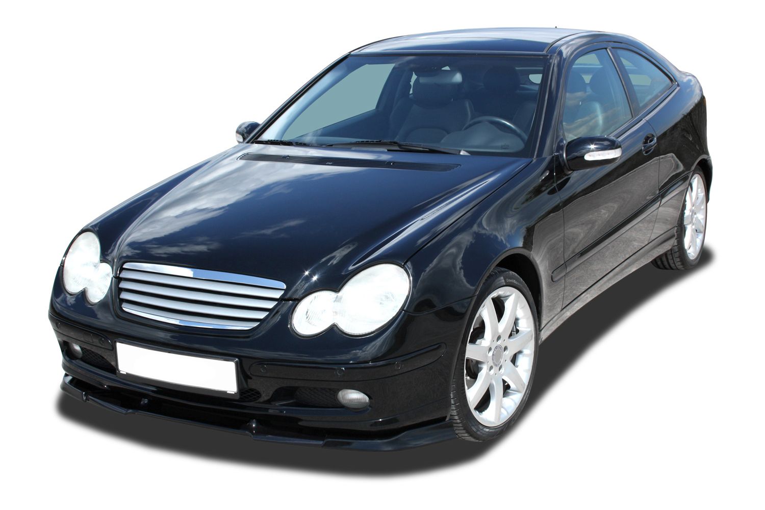 Front spoiler suitable for Mercedes-Benz C-Class Coupé (CL203) 2000-2004 2-door Vario-X PU - painted (2) Front spoiler suitable for Mercedes-Benz C-Class Coupé (CL203) 2000-2004 2-door Vario-X PU - painted (2)