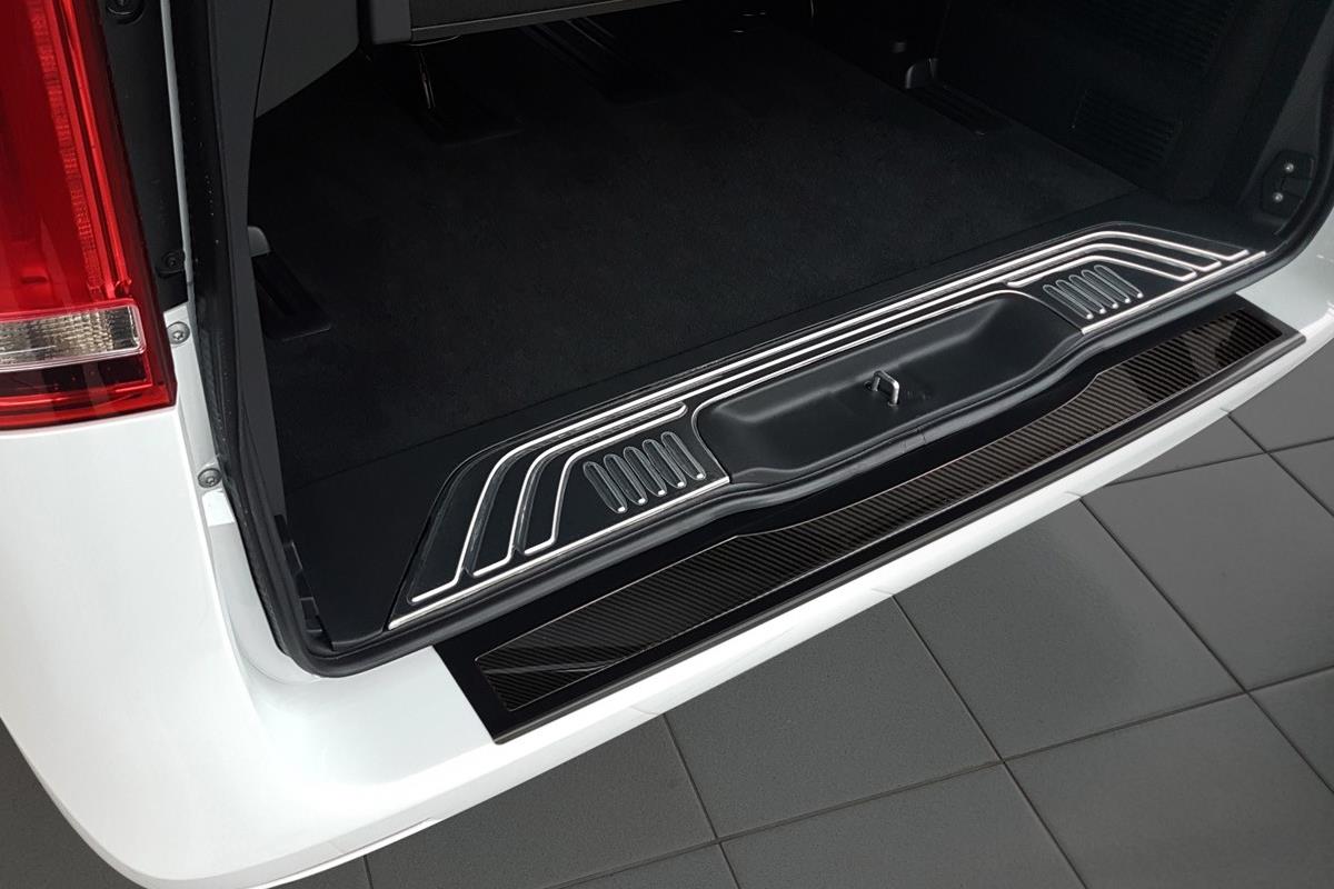 For Mercedes Vito W447 Carbon-Look Rear Bumper Protector Guard Trim Cover
