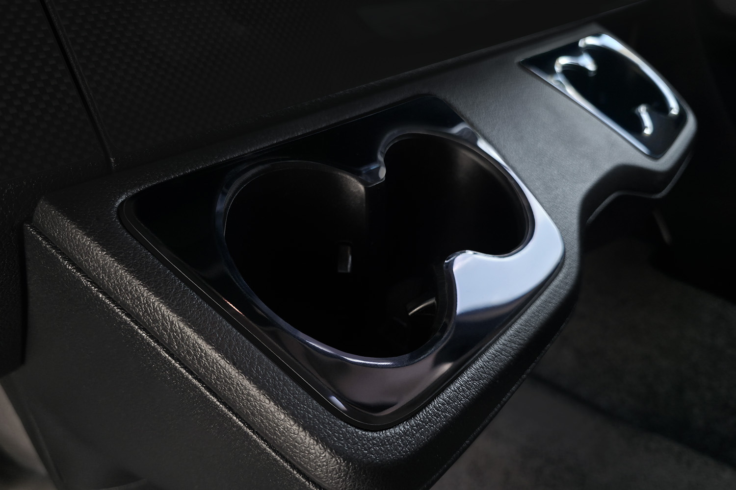 Cup holder trim suitable for Mercedes-Benz Sprinter (W907 - W910) 2018-present stainless steel high gloss anthracite (3)