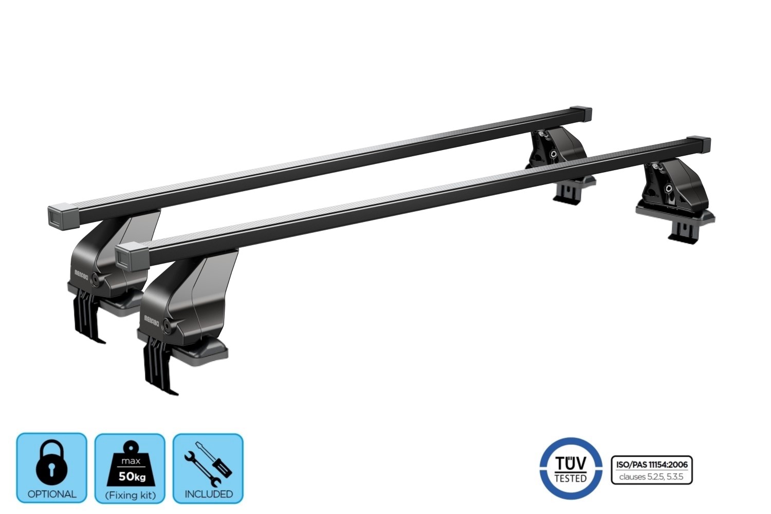 Roof bars Ford Focus I 1998-2005 5-door hatchback Menabo Omega black