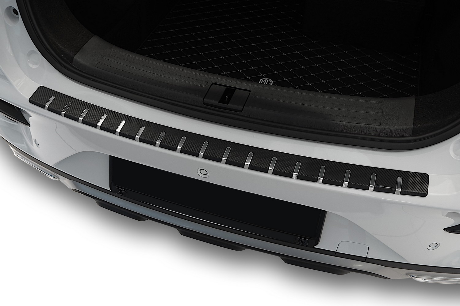 Bumperbeschermer geschikt voor MG ZS SUV 2023-2024 RVS - carbon folie