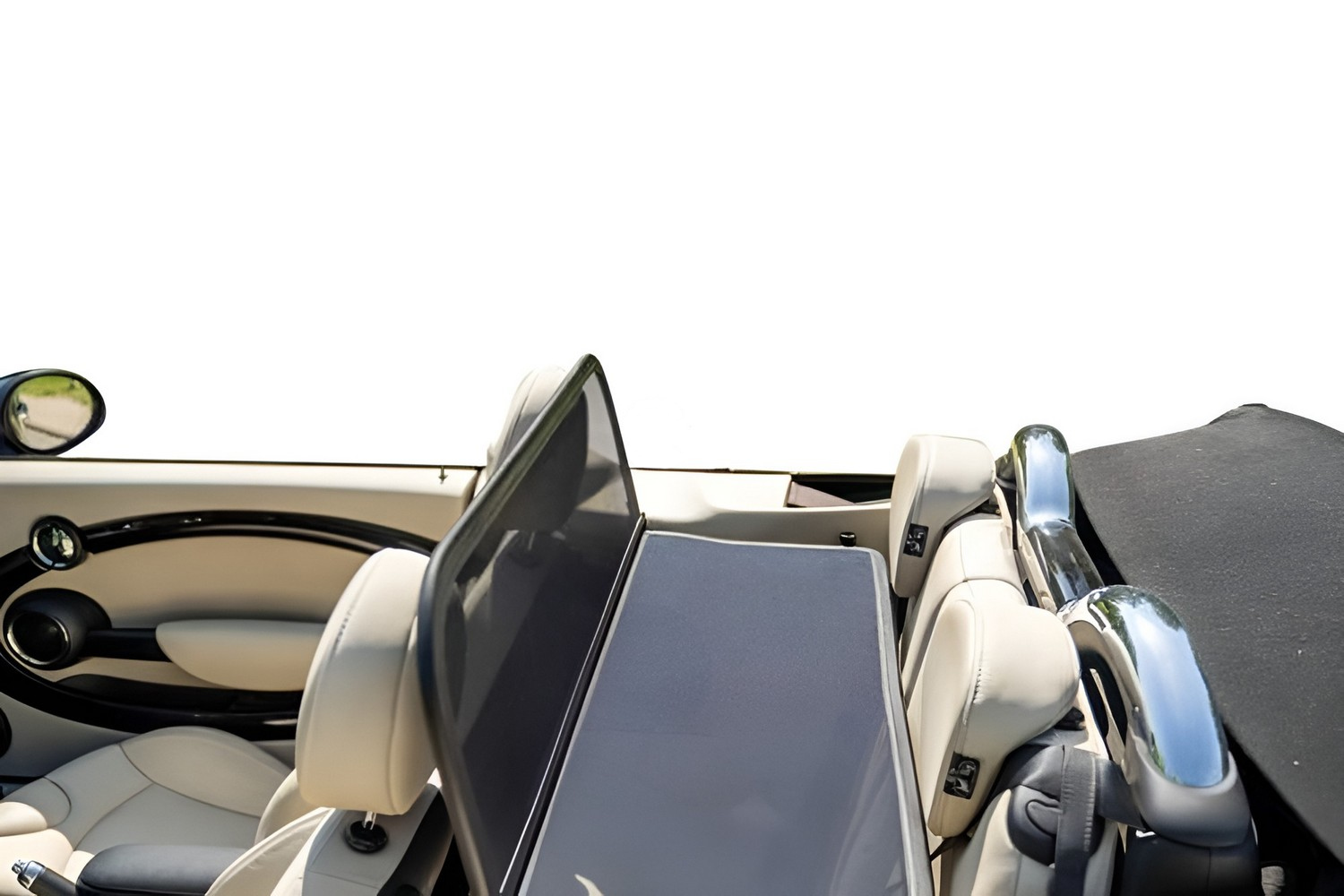 Wind deflector suitable for Mini Cabriolet (R57 - Mk II) 2009-2016 Black (MIN6MICD) (2) Wind deflector suitable for Mini Cabriolet (R57 - Mk II) 2009-2016 Black (MIN6MICD) (2)