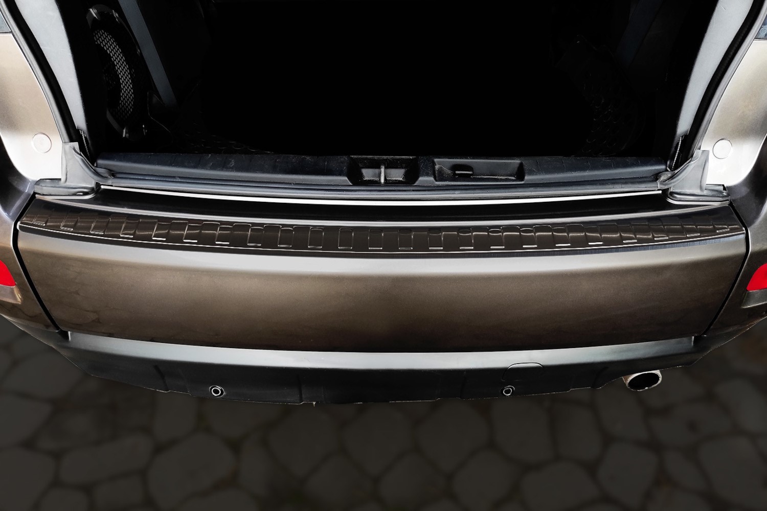 Rear bumper protector Mitsubishi Outlander II stainless steel