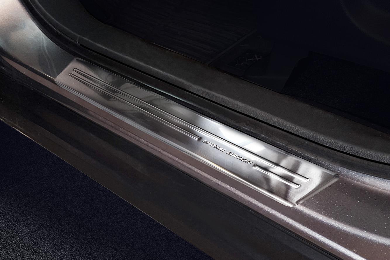 Seuils de portes convient à Mitsubishi Eclipse Cross 2018-présent acier inox brossé 4 pièces