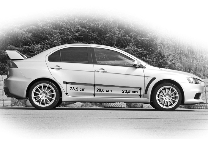Stootstrips geschikt voor Mitsubishi Lancer (CY0) 2007-2017 4-deurs sedan set zijportieren