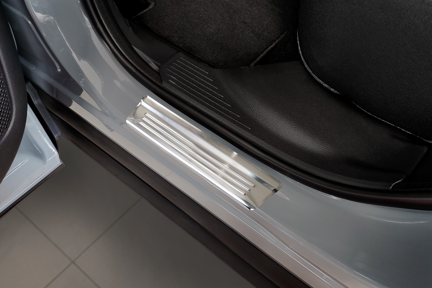 Seuils de portes convient à Nissan Qashqai (J12) 2021-présent acier inox brossé 4 pièces