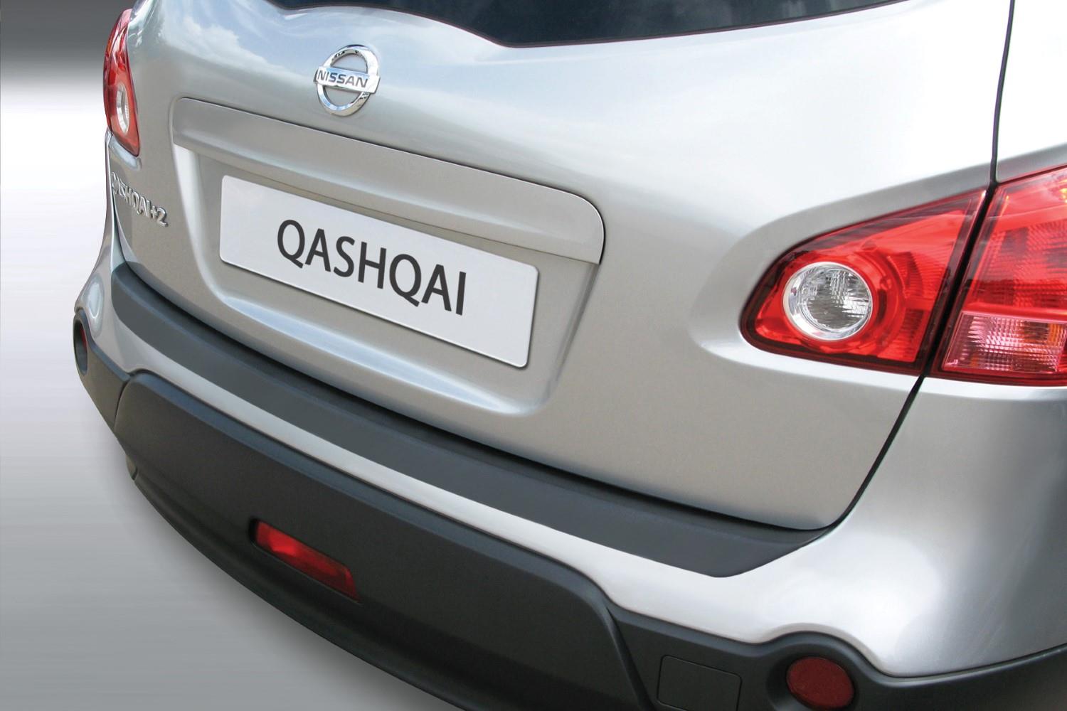 Rear bumper protector Nissan Qashqai+2 (J10) 2008-2013 ABS - matt black