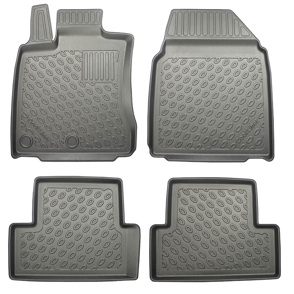 TAILORED RUBBER CAR MATS WITH RED TRIM FOR NISSAN QASHQAI 2014 ONWARDS 3298