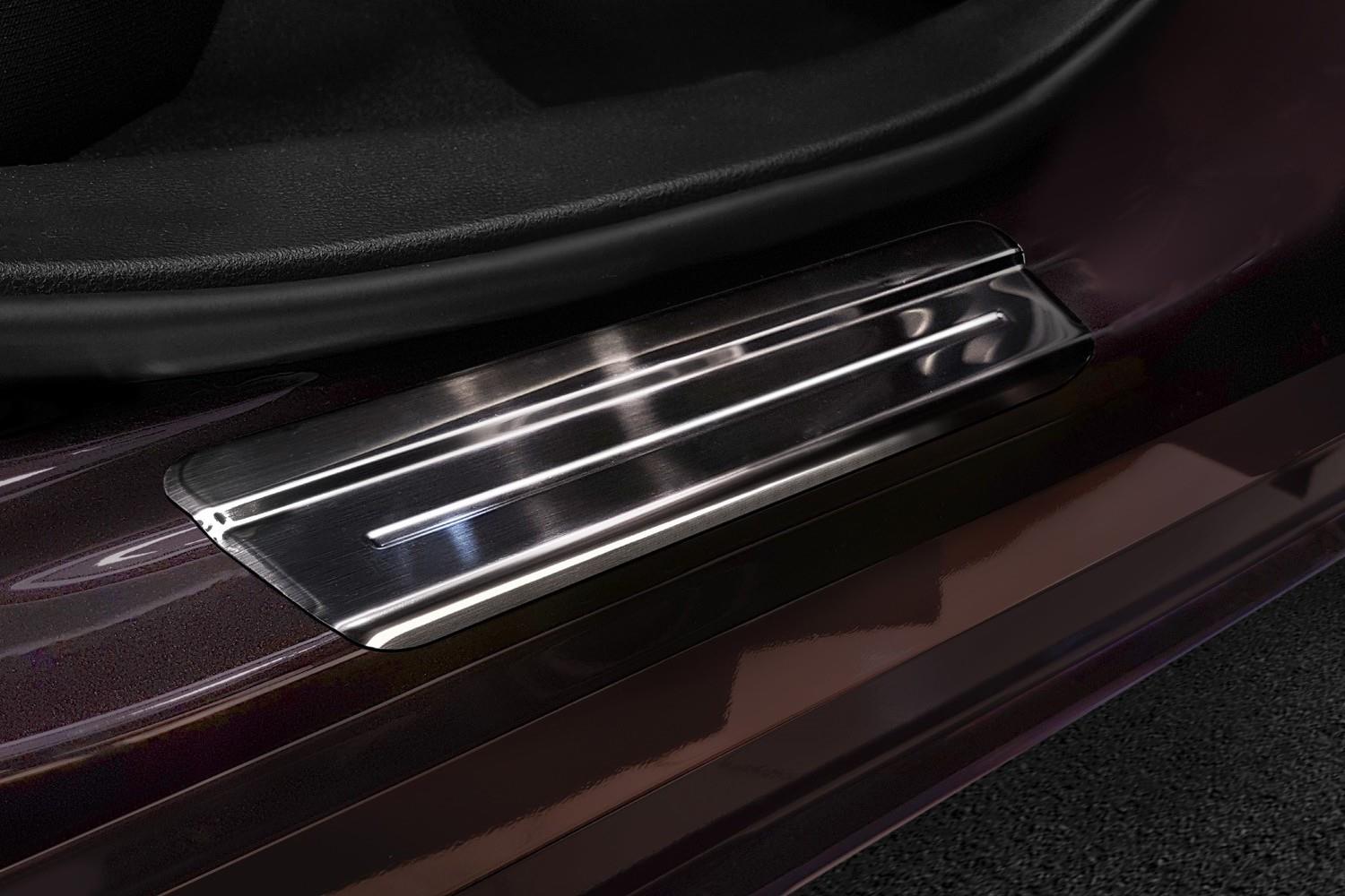 Door sill plates suitable for Nissan Juke (F16) 2019-present stainless steel brushed anthracite 4 pieces
