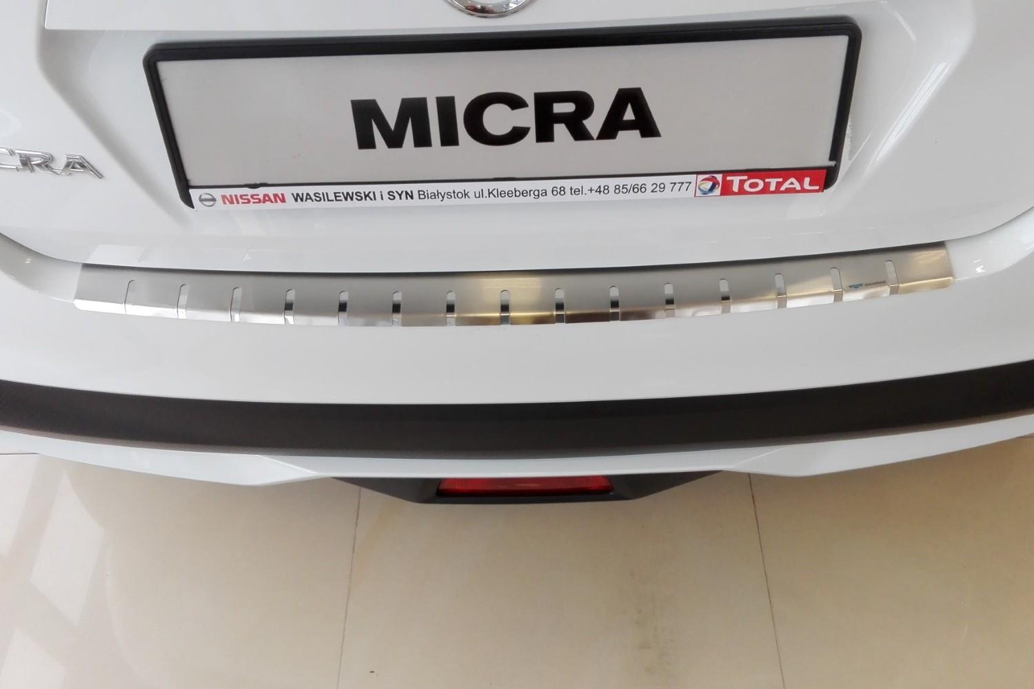 Protection de seuil de coffre convient à Nissan Micra (K14) 2017-présent 5 portes bicorps acier inox brossé
